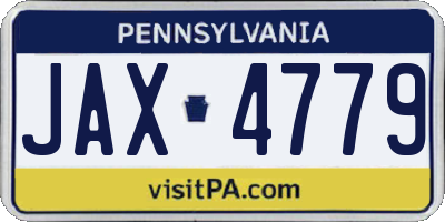 PA license plate JAX4779