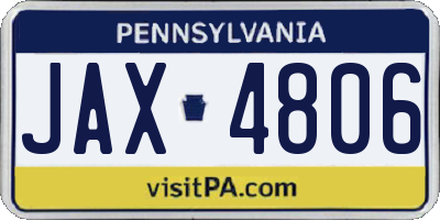 PA license plate JAX4806