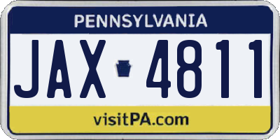 PA license plate JAX4811