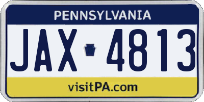 PA license plate JAX4813