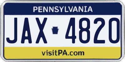 PA license plate JAX4820