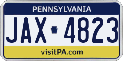PA license plate JAX4823