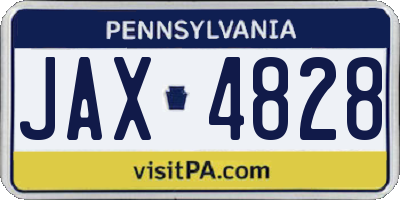 PA license plate JAX4828