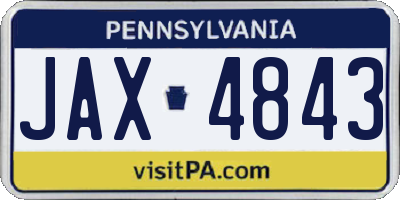 PA license plate JAX4843