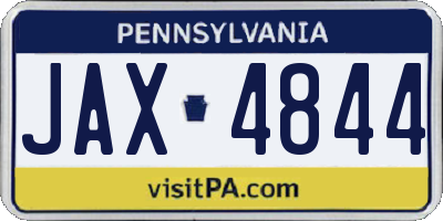 PA license plate JAX4844