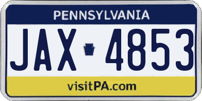 PA license plate JAX4853
