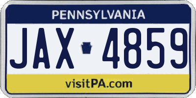 PA license plate JAX4859
