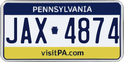 PA license plate JAX4874