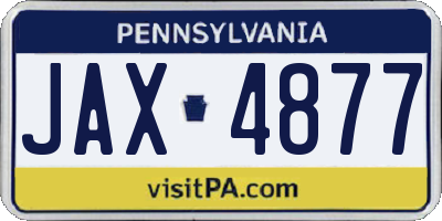 PA license plate JAX4877