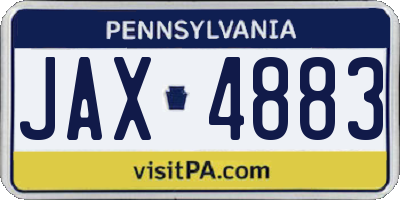 PA license plate JAX4883