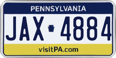 PA license plate JAX4884