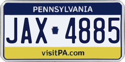 PA license plate JAX4885