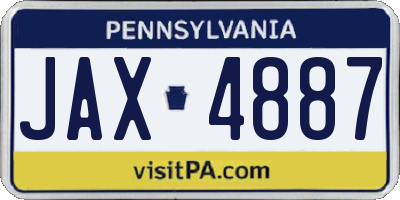 PA license plate JAX4887