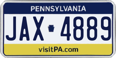 PA license plate JAX4889