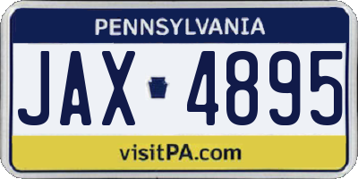 PA license plate JAX4895