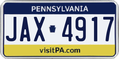 PA license plate JAX4917