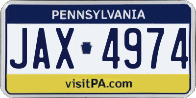 PA license plate JAX4974