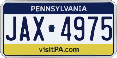 PA license plate JAX4975