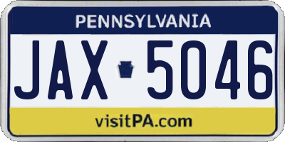PA license plate JAX5046