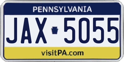 PA license plate JAX5055