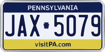 PA license plate JAX5079