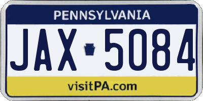 PA license plate JAX5084
