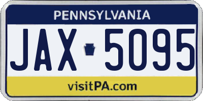 PA license plate JAX5095
