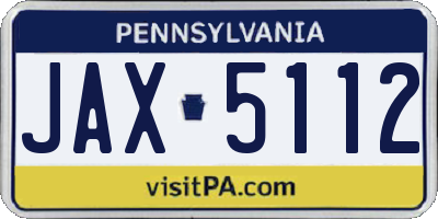 PA license plate JAX5112