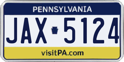 PA license plate JAX5124