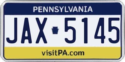 PA license plate JAX5145