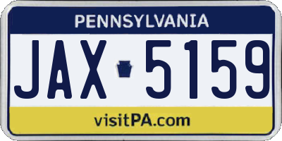 PA license plate JAX5159