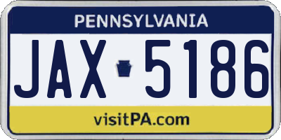 PA license plate JAX5186