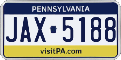 PA license plate JAX5188
