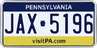 PA license plate JAX5196