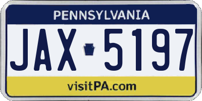 PA license plate JAX5197