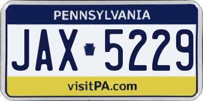 PA license plate JAX5229