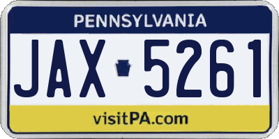PA license plate JAX5261
