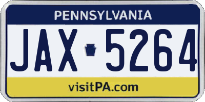 PA license plate JAX5264