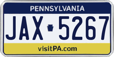 PA license plate JAX5267