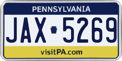 PA license plate JAX5269