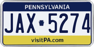 PA license plate JAX5274