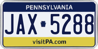 PA license plate JAX5288