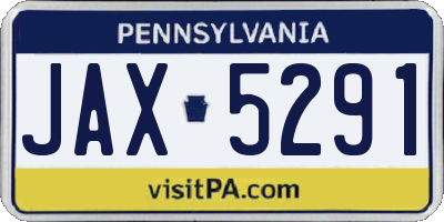 PA license plate JAX5291