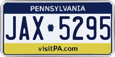 PA license plate JAX5295
