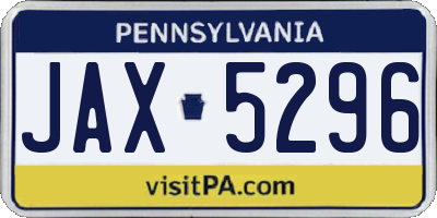 PA license plate JAX5296