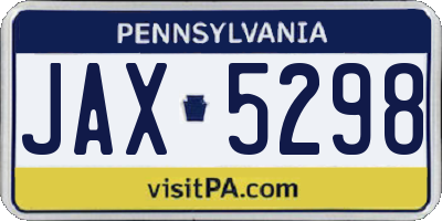 PA license plate JAX5298