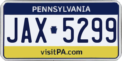 PA license plate JAX5299