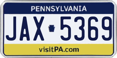 PA license plate JAX5369