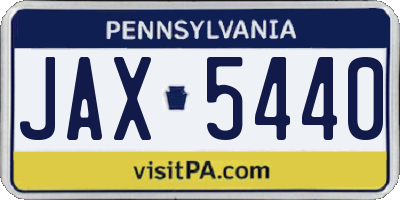 PA license plate JAX5440