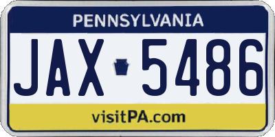 PA license plate JAX5486
